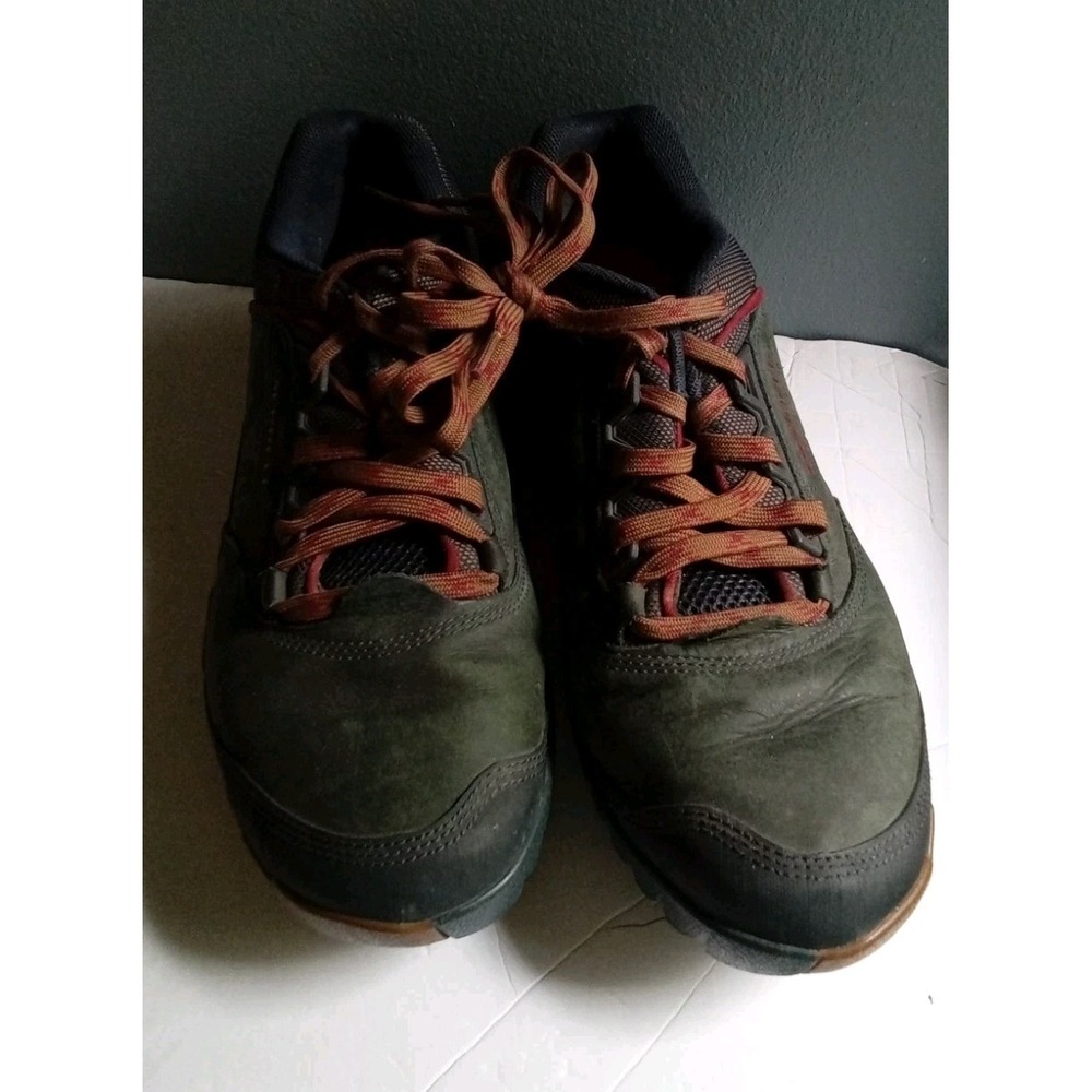 Leather Hiking Trail Shoes Outdoor Walking Comfort‎ Olive Green